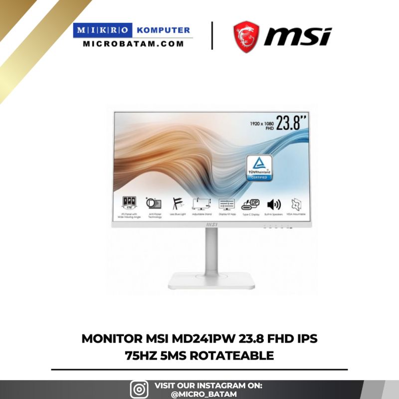 Monitor MSI MD241PW 23.8 FHD IPS 75Hz 5ms Rotateable Monitor MSI MD241PW 23.8 FHD IPS 75Hz 5ms Rotateable