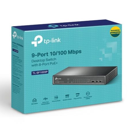 TP-Link TL-SF1009P 9-Port 10/100Mbps Desktop Switch with 8-Port PoE+