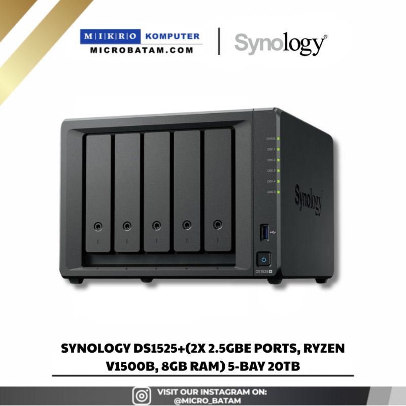 Synology DiskStation DS1525+ 5-Bay NAS External Storage