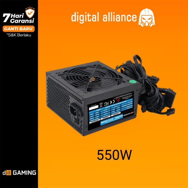 DIGITAL ALLIANCE POWER SUPPLY OASIS 550W DIGITAL ALLIANCE POWER SUPPLY OASIS 550W