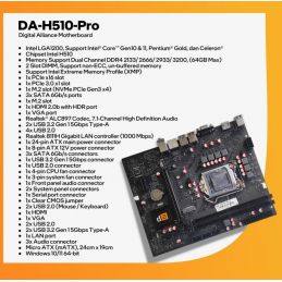 Digital Alliance Motherboard DA-H510-Pro m-ATX Intel LGA 1200 DDR4 PCIe 3.0