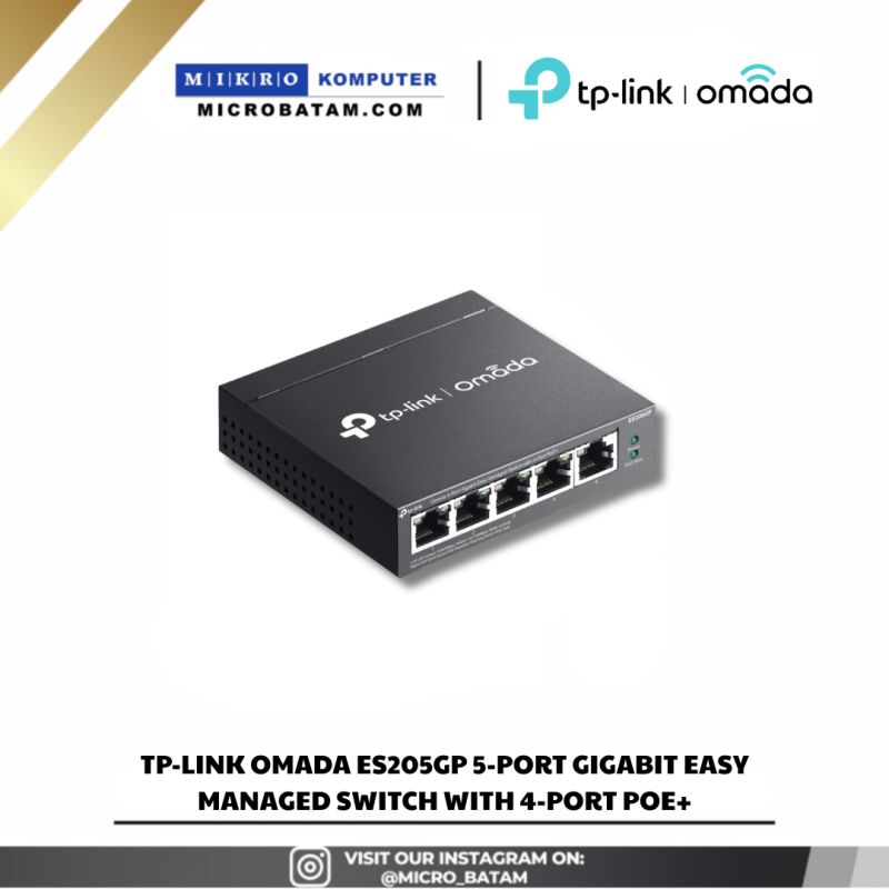 ES205GPNew Omada 5-Port Gigabit Easy Managed Switch with 4-Port PoE+