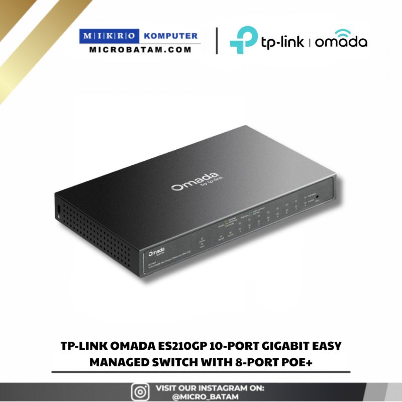 TP-Link ES210GP Omada 10-Port Gigabit Easy Managed Switch with 8-Port PoE+