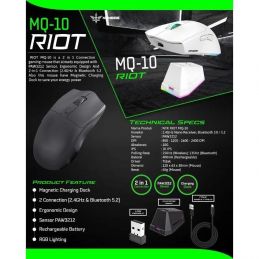 NYK NEMESIS RIOT MQ-10 Dual Wireless Charging Dock Gaming Mouse