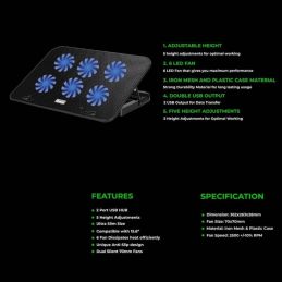 NYK Nemesis X-3 Winterstrom Cooler pad 6 LED Fan