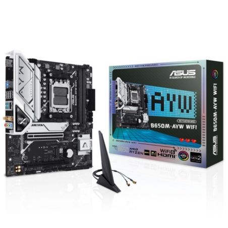 ASUS B650M-AYW WIFI (AM5, Micro-ATX, 2 x DIMM DDR5, M.2 2280 PCIe 4)