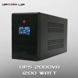 Power Supply UPS 2000VA 3 Power Up LCD AVR Stabilizer + Port USB