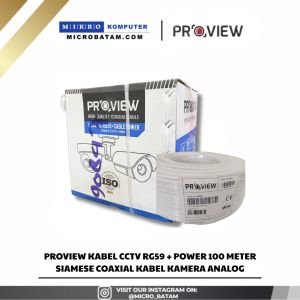 Proview Kabel CCTV RG59 + Power 100 Meter Siamese Coaxial Kabel Kamera Analog
