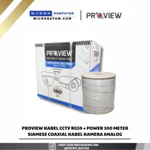 Proview Kabel CCTV RG59 + Power 300 Meter Siamese Coaxial Kabel Kamera Analog