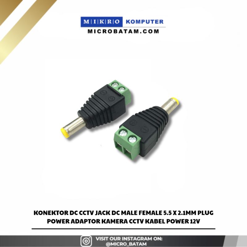 Konektor DC CCTV Jack DC Male Female 5.5 x 2.1mm Plug Power Adaptor Kamera CCTV Kabel Power 12V