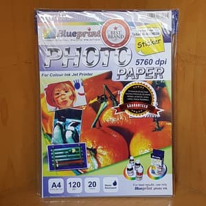 GLOSSY STICKER A4, 20SHEET, 120gsm