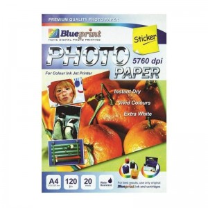 GLOSSY STICKER A4, 20SHEET, 120gsm