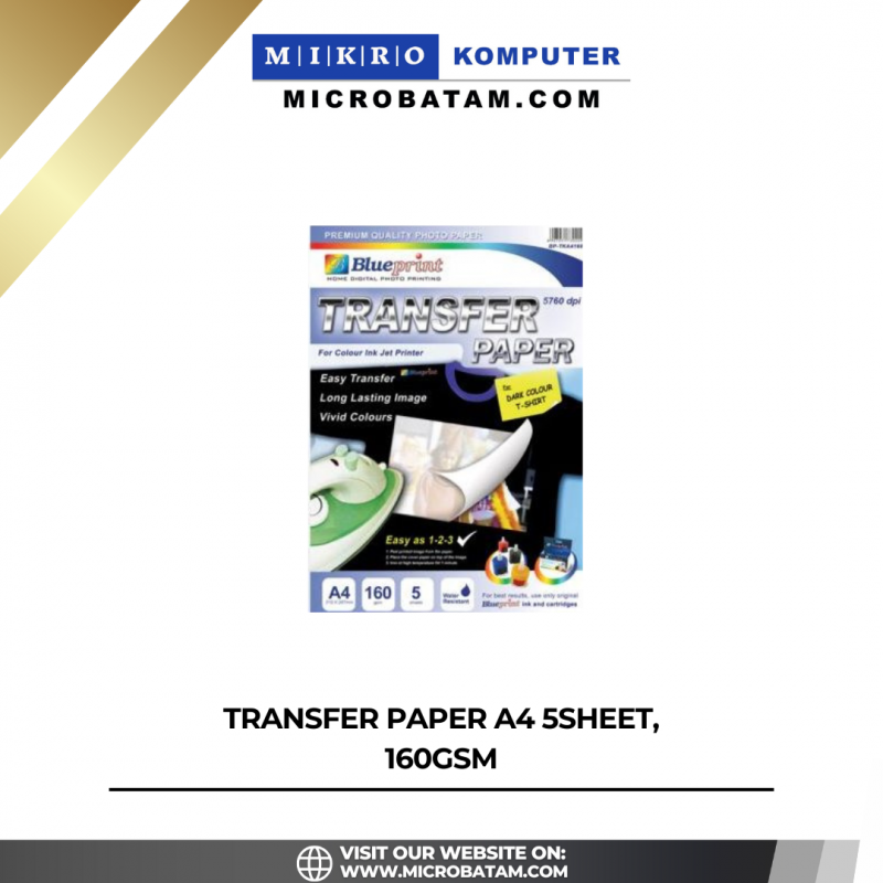 TRANSFER PAPER A4 5SHEET, 160gsm TRANSFER PAPER A4 5SHEET, 160gsm