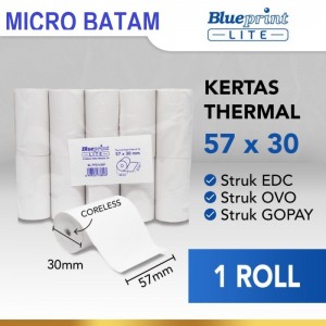 THERMAL PAPER ROLL 57X30 LITE