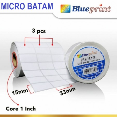 Sticker 3 Line LABEL STICKER SCS SEMI COATED 33x15x3 Line @5000 pcs