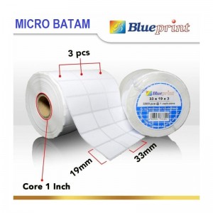 LABEL STICKER SCS SEMI COATED 33x19x3 Line @5000 pcs