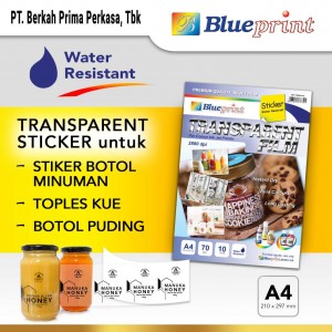 TRANSPARENT FILM STICKER A4 10Sheet, 70um (COOKIES)