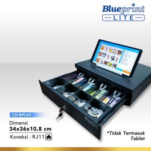 BLUEPRINT CASH DRAWER KECIL (34 x 36 x 10.8cm)
