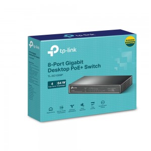 TL-SG1008P 8-Port Gigabit Desktop Switch with 4-Port PoE+