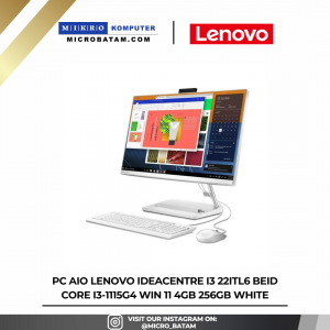 PC AIO LENOVO IDEACENTRE I3 22ITL6 BEID Core i3-1115G4 4GB 256GB W11+OHS21 WHITE
