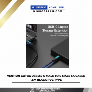 Vention COTBG USB 2.0 C Male to C Male 5A Cable 1.5M Black PVC Type