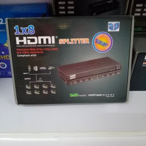 HDMI Splitter 1 In 8 Out 8 Port Hub Split Repeater Amplifier V1.4 3D