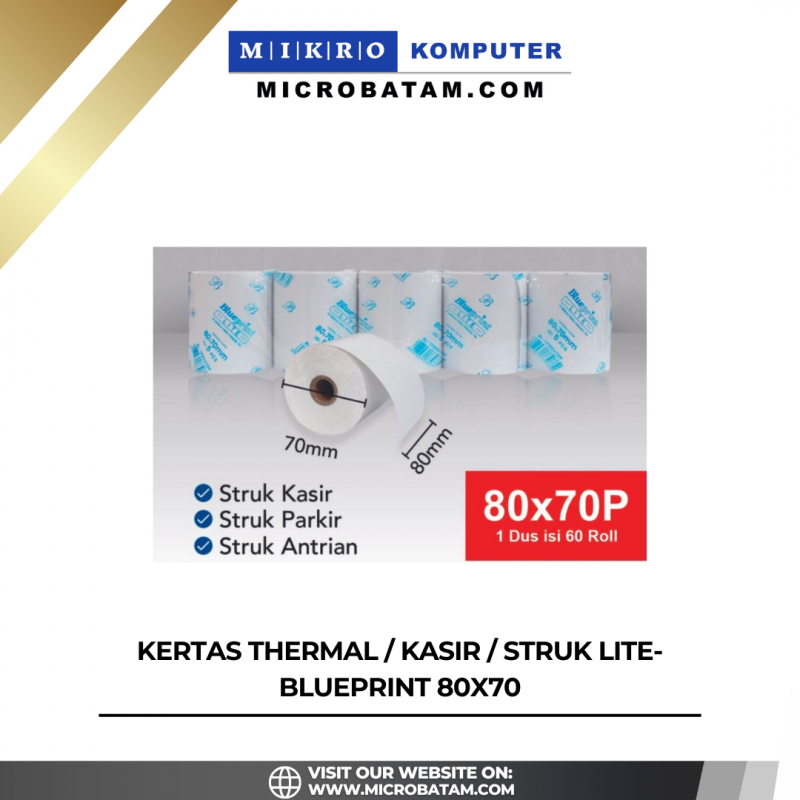 Kertas Thermal / Kasir / Struk LITE-BLUEPRINT 80x70