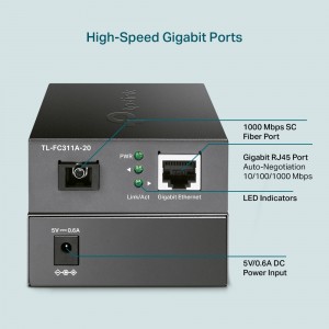 TP-Link TL-FC311A-20 Gigabit WDM Media Converter Single Fiber FC311A
