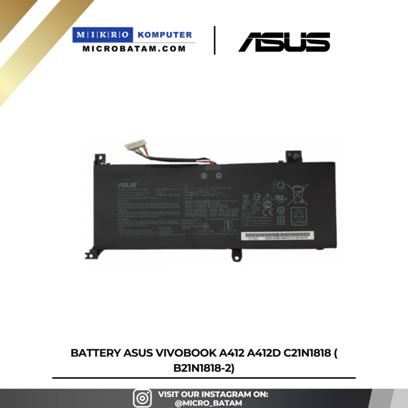 Battery Asus VivoBook A412 A412D C21N1818 ( B21N1818-2) Battery Asus VivoBook A412 A412D C21N1818 ( B21N1818-2)