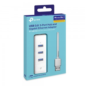  TP- LINK UE330 USB 3.0 3-Port Hub & Gigabit Ethernet Adapter 2 in 1 USB Adapter