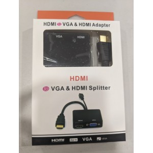 HDMI Splitter to VGA HDMI 1 in 2 Konverter VGA HDMI 