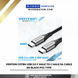 Vention COTBG USB 2.0 C Male to C Male 5A Cable 2M Black PVC Type
