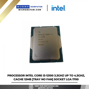 PROCESSOR Intel Core I3-12100 3.3GHz up to 4.3GHz, Cache 12MB Tray No Fan SOCKET LGA 1700