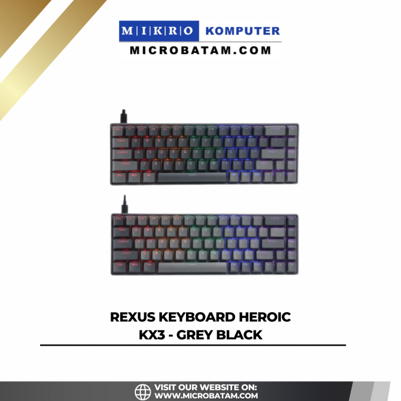 Rexus Keyboard Heroic KX3 - Grey Black Rexus Keyboard Heroic KX3 - Grey Black