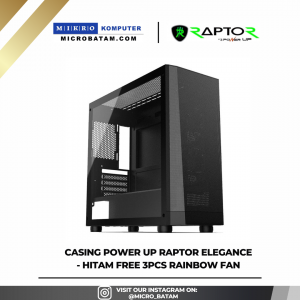 Casing Power Up Raptor Elegance - Hitam Free 3pcs Rainbow Fan