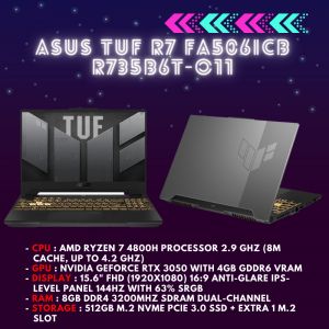 ASUS TUF Gaming A15 FA506ICB-R735B6T-O11 Ryzen 7 4800H 8GB 512GB W11
