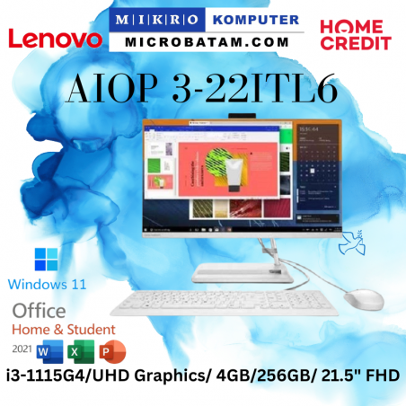 PC AIO LENOVO IDEACENTRE I3 22ITL6 BEID Core i5-1135G7 4GB 256GB W11+OHS21 WHITE