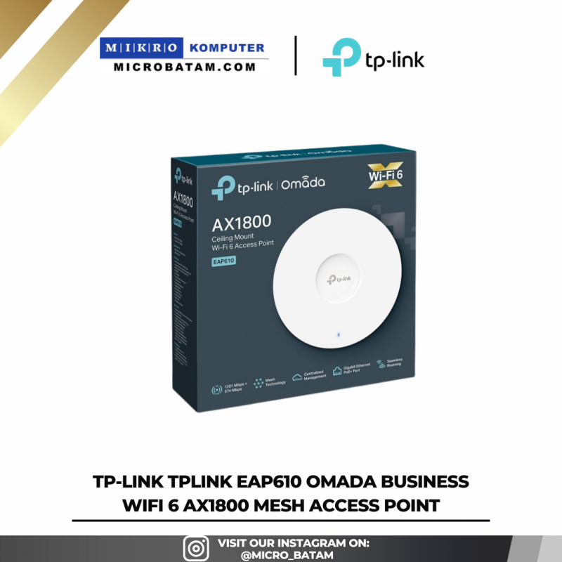 TP-Link Tplink EAP610 Omada Business WiFi 6 AX1800 Mesh Access Point TP-Link Tplink EAP610 Omada Business WiFi 6 AX1800 Mesh Access Point