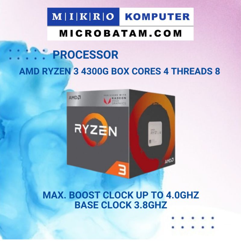 AMD Ryzen 3 4300G BOX Cores 4 Threads 8