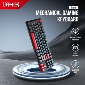 GAMEN Titan II Mechanical Pluggable Switch Blue Gaming Keyboard Wired - Titan II Gray