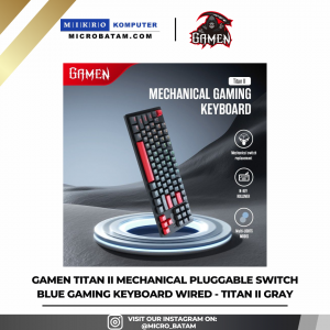 GAMEN Titan II Mechanical Pluggable Switch Blue Gaming Keyboard Wired - Titan II Gray