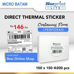 Direct Thermal Sticker Label Resi BLUEPRINT Lite 100x150 mm 200Pcs