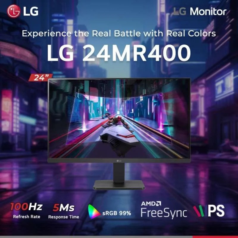 LG Monitor 24MR400-B 24'' Full HD Display with AMD FreeSync 100HZ