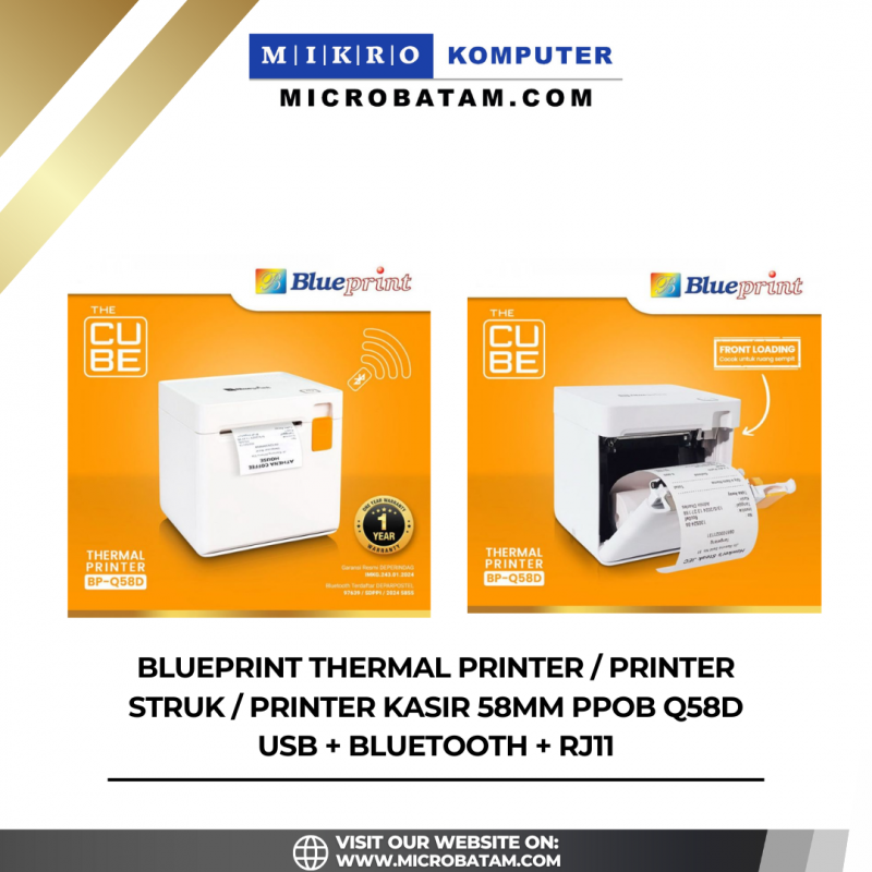 BLUEPRINT Thermal Printer / Printer Struk / Printer Kasir 58mm PPOB Q58D USB + BLUETOOTH + RJ11 BLUEPRINT Thermal Printer / Printer Struk / Printer Kasir 58mm PPOB Q58D USB + BLUETOOTH + RJ11