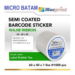 LABEL BARCODE SEMICOATED 60 x 40 1line @1000pcs