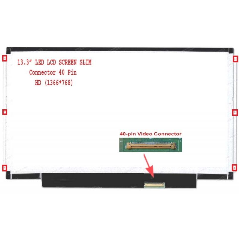 LED LCD 13.3"SLIM (40 PIN) KANAN KIRI 6 BAUT