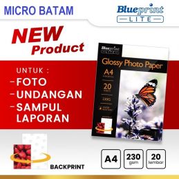 Kertas Foto Glossy Photo Paper Poto BLUEPRINT Lite A4 (KUPU-KUPU)