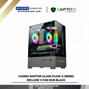 CASING RAPTOR GLASS FLOW A SERIES INCLUDE 3 FAN RGB BLACK