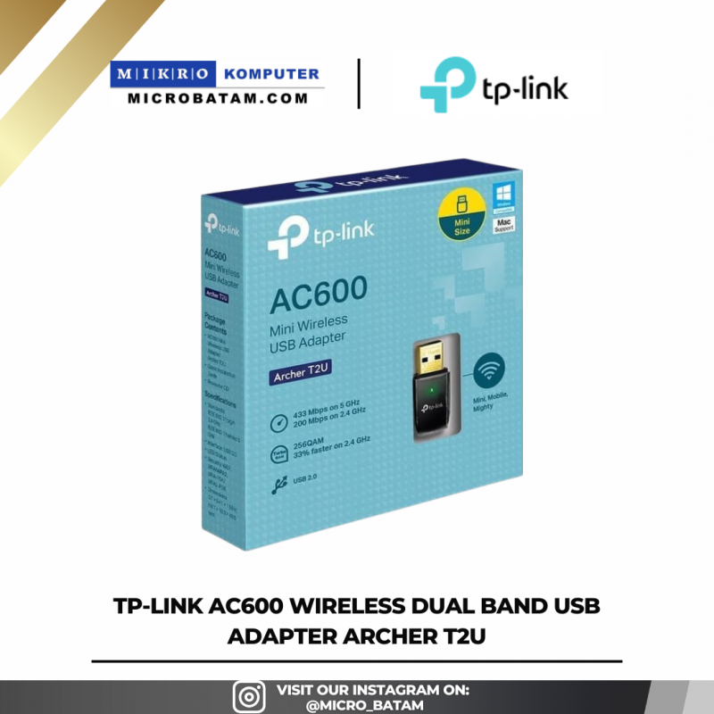 TP-LINK AC600 Wireless Dual Band USB Adapter Archer T2U TP-LINK AC600 Wireless Dual Band USB Adapter Archer T2U