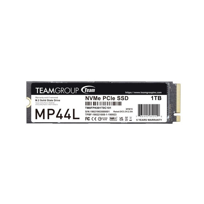 SSD TEAM MP44L 1TB M.2 NVME - PCIe Gen4x4 SSD TEAM MP44L 1TB M.2 NVME - PCIe Gen4x4